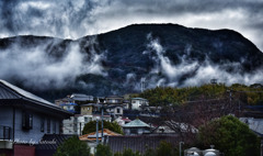 雨上がりの「もや」