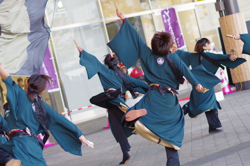 大分駅前 よさこい祭り 鬼気迫るものがありました。