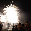 石川県 川北花火大会  花火スタート　すごい近い