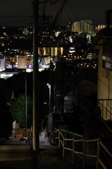 Pentax KP 試し撮り 夜 いつも昇るきつい階段