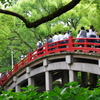 太宰府天満宮　赤い橋と修学旅行生