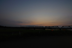 石川県 川北花火大会  夕日2