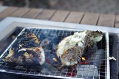 八景島シーパラダイス　鯛は炭火でじっくり焼きすぎたかな？
