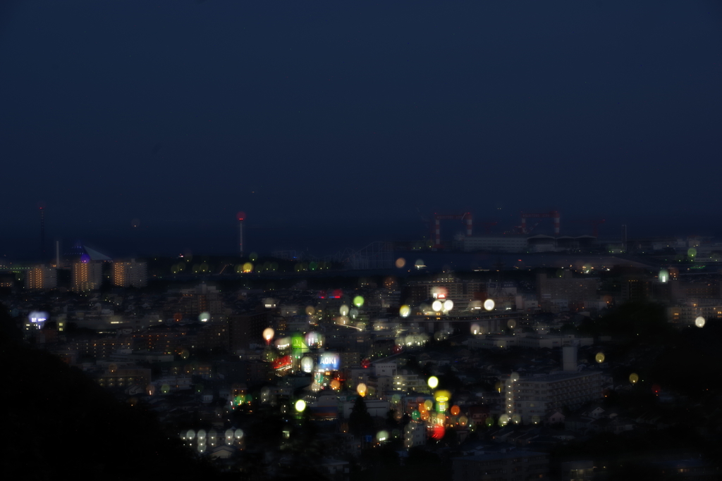 金沢動物園より　多重露光 夜景