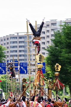加賀鳶はしご登り ご一行　お見事！