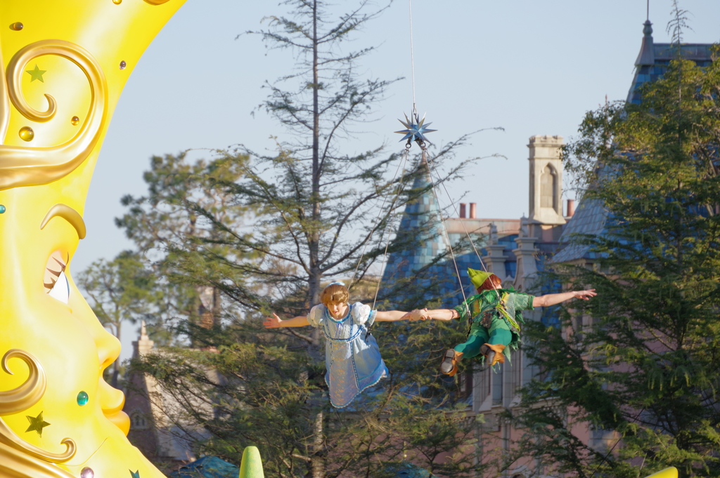 快晴と夜の初ディズニーランド