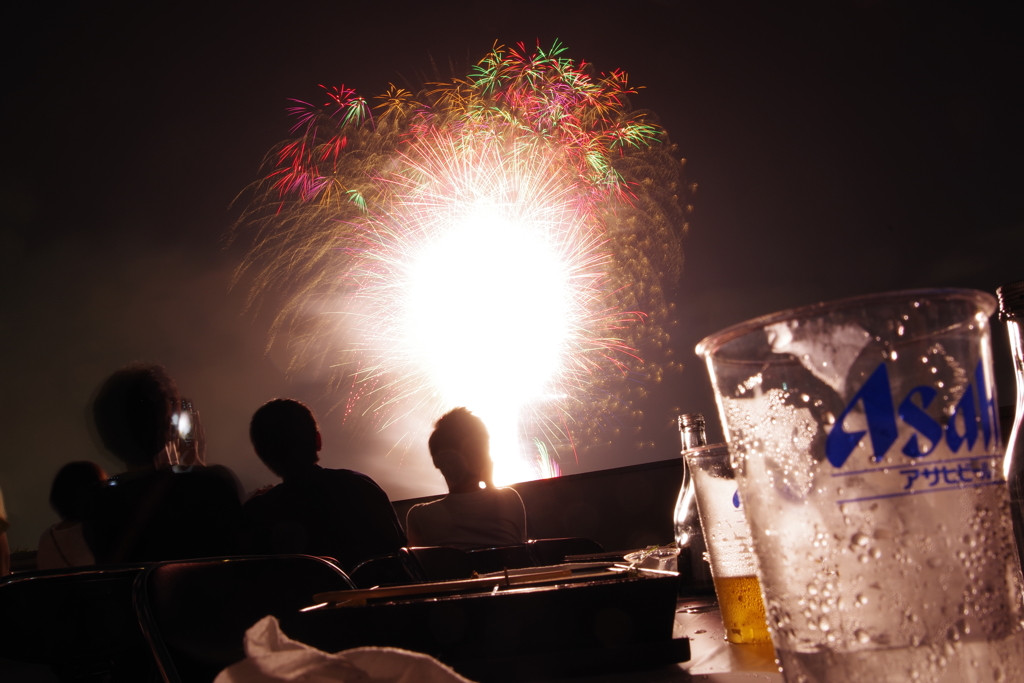 隅田川花火大会 アサヒスーパードラ～～イ