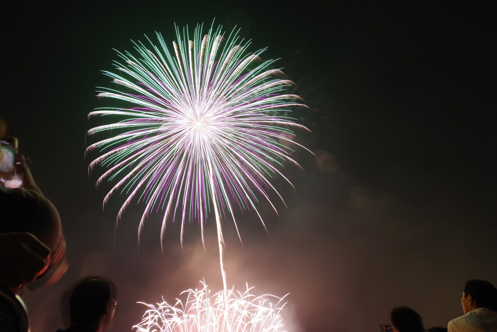 川北花火大会 花火師達の十尺玉 一発