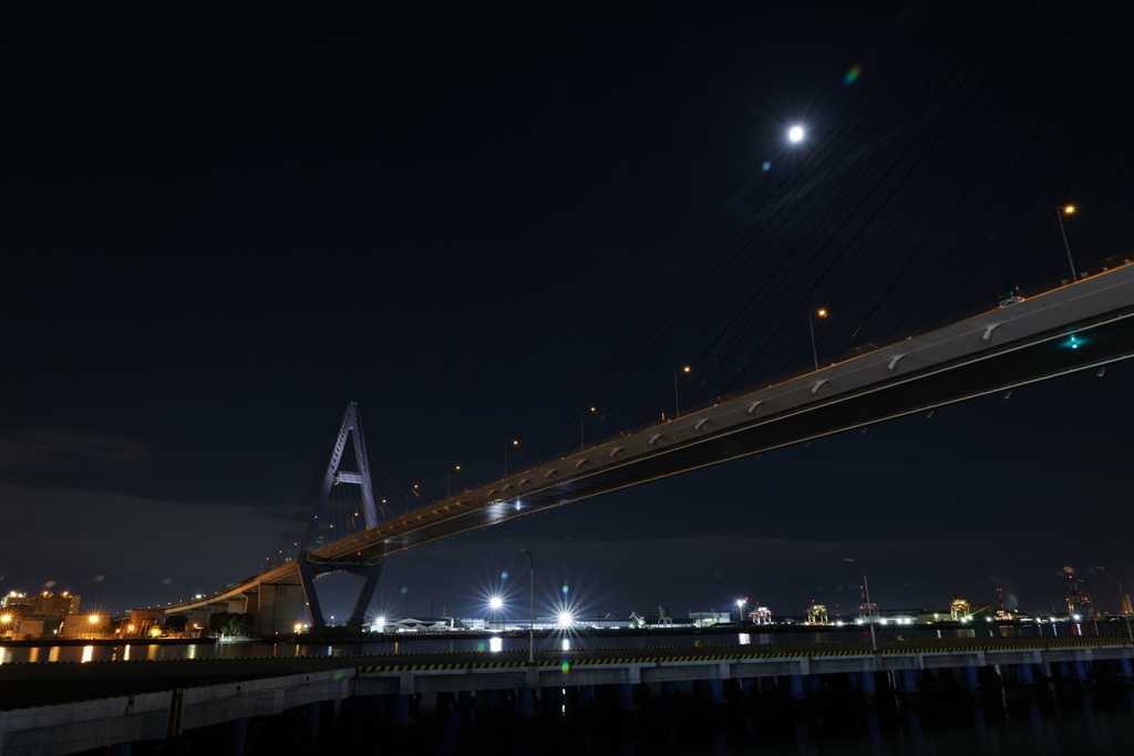 月夜の名港西大橋 By きゅーちゃん頑張る Id 写真共有サイト Photohito