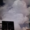 入道雲と道路看板　フィルム