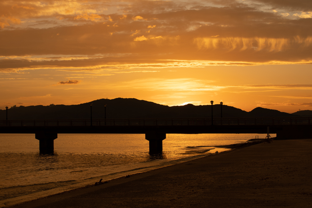 竹島　夕景