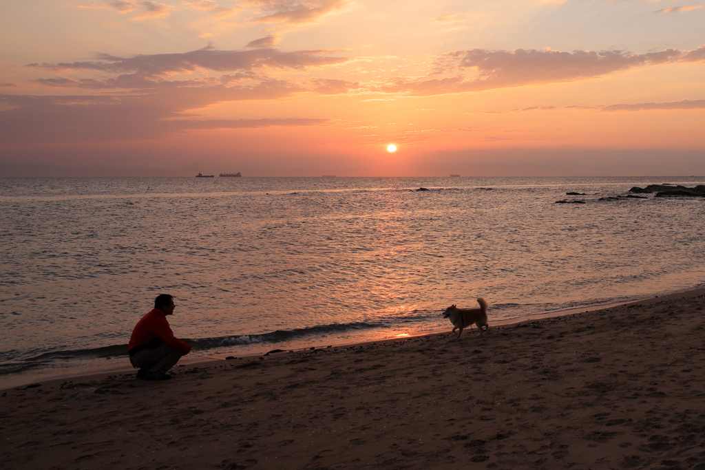 夕日のお散歩　