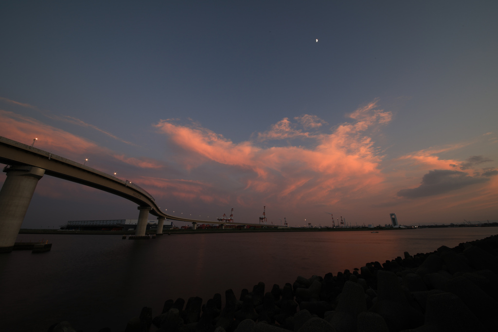 いなばポートライン　夕日