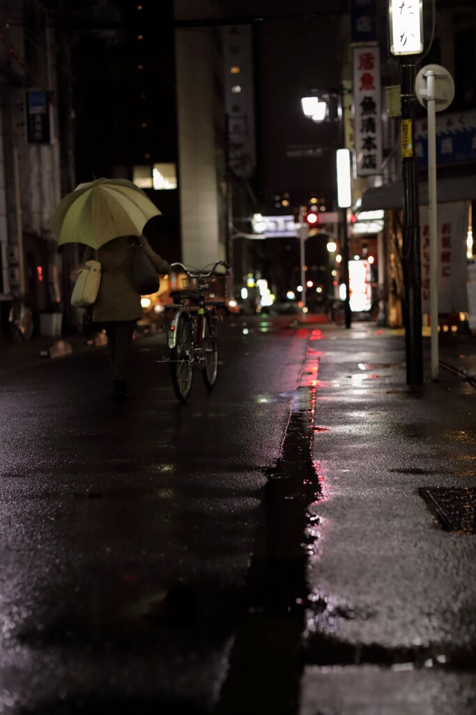 自転車　雨スナップ in 今池