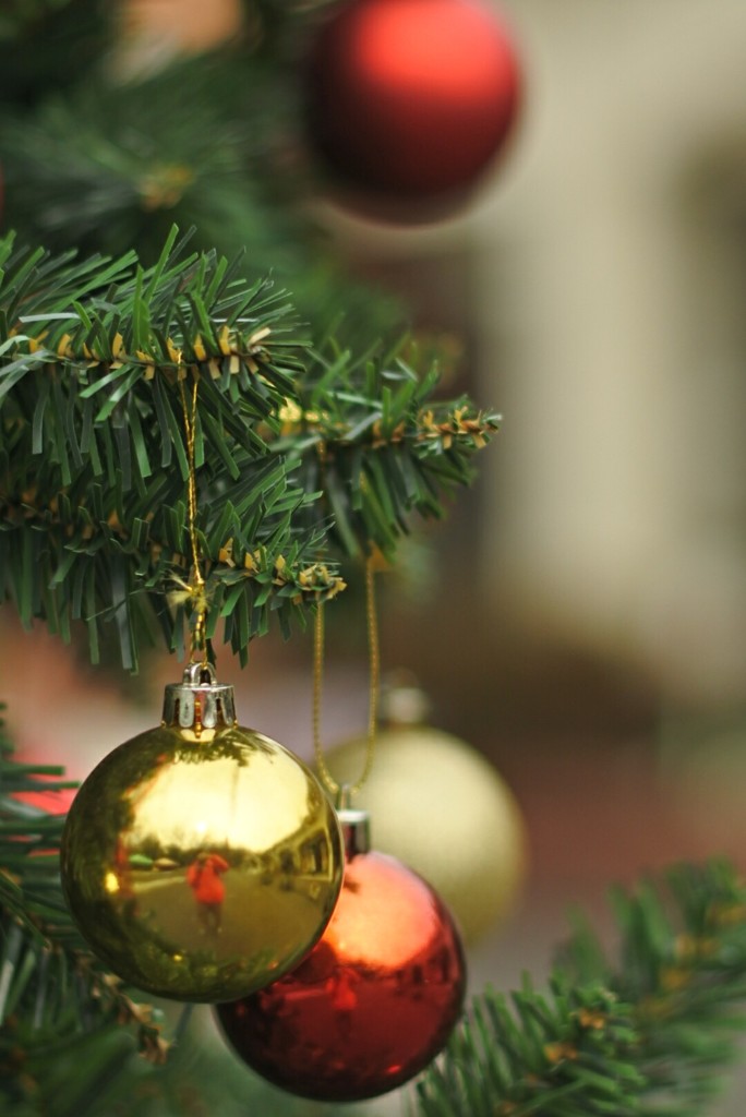 ツリーの飾り　自分も写ってた（笑）