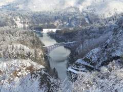 はじめての只見線 雪景色の第一橋梁