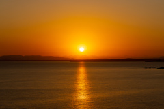 志布志湾に沈む夕陽