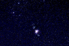 雲間から一瞬見えたオリオン