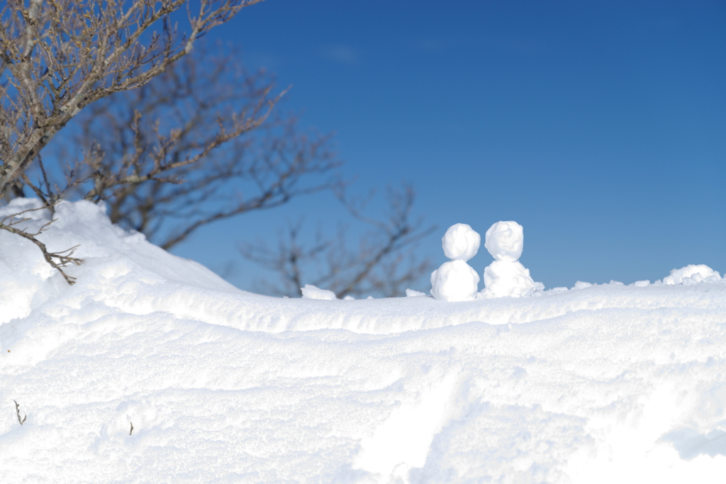 誰かが残した雪だるま