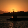 夕陽と灯台