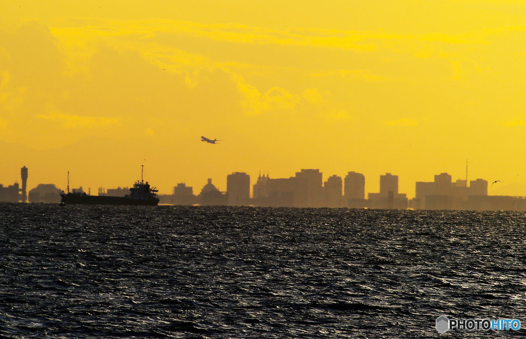 「そら〜」　✈東京湾の夕暮れ