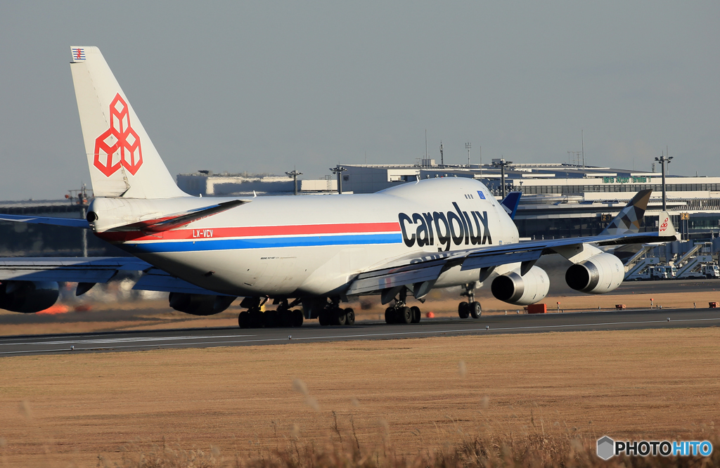 ☀「あおぞら」 Cargolux 747-4R7F LX-VCV 出発