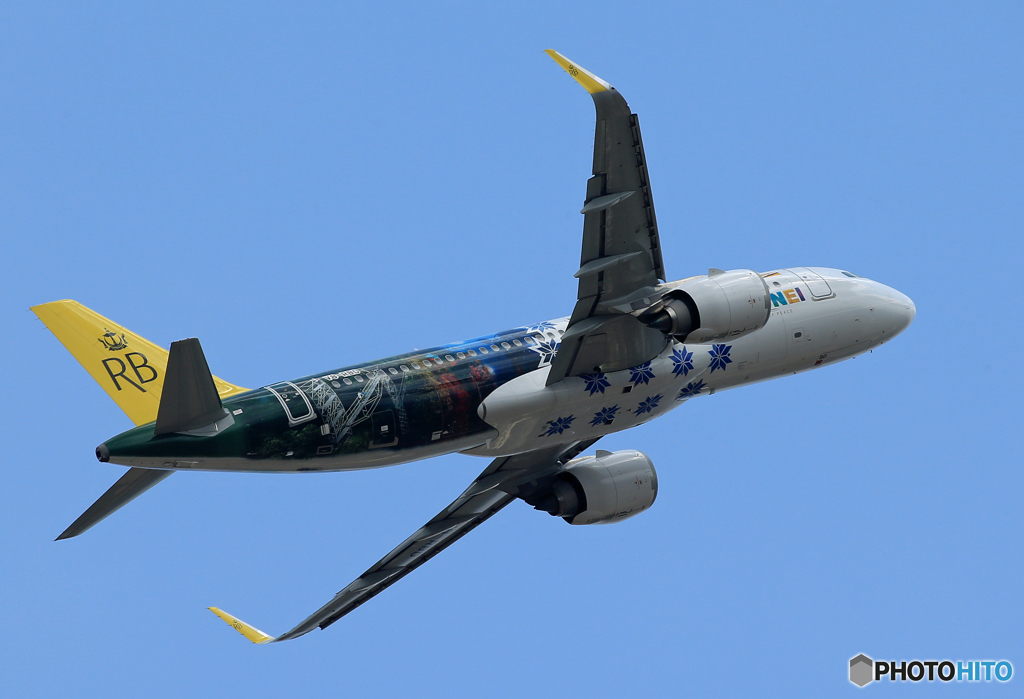 「青い日」☮ロイヤルブルネイ航空 A320-251N V8-RBD☮特別塗装