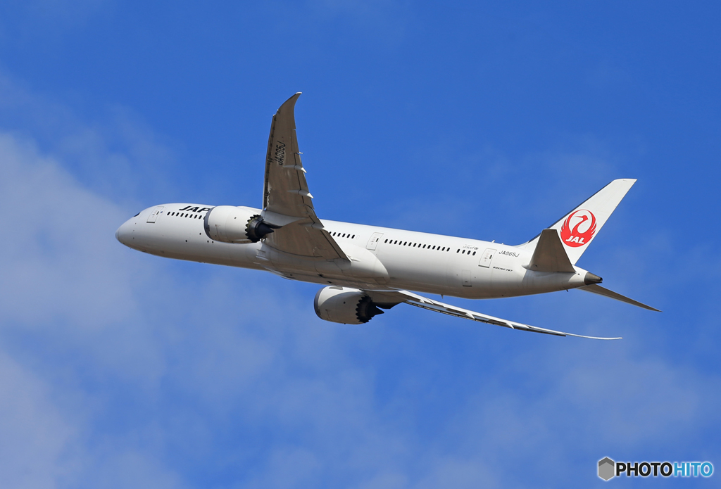「青」☆JAL 787-9 JA865J 離陸です
