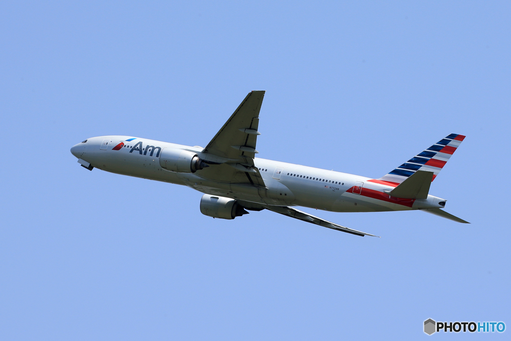 「令和」American 777-200 N772AN Takeoff