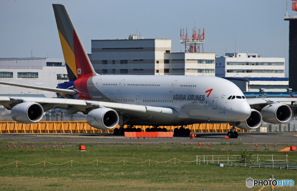 「真青の空」 ASIANA A380-841 飛行