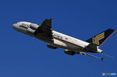 「すかい」シンガポールA380-841 9V-SKR 離陸