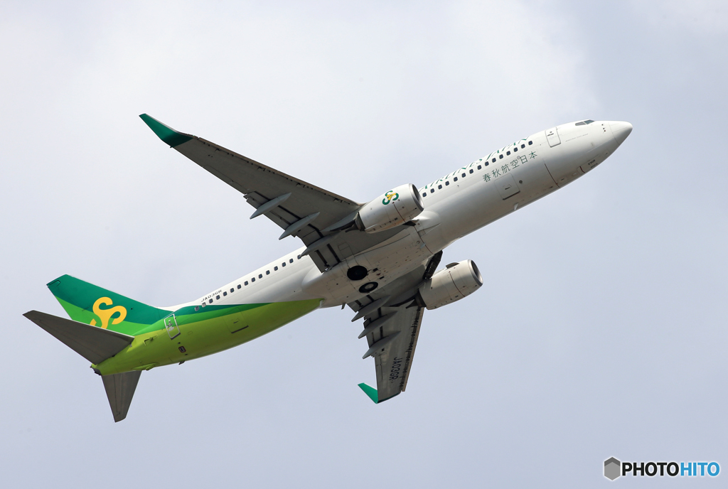 「ブルー」  春秋航空 737-86N JA03GR 出発です