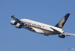 「あおいそら」Singapore A380-841 9V-SKM  出発です
