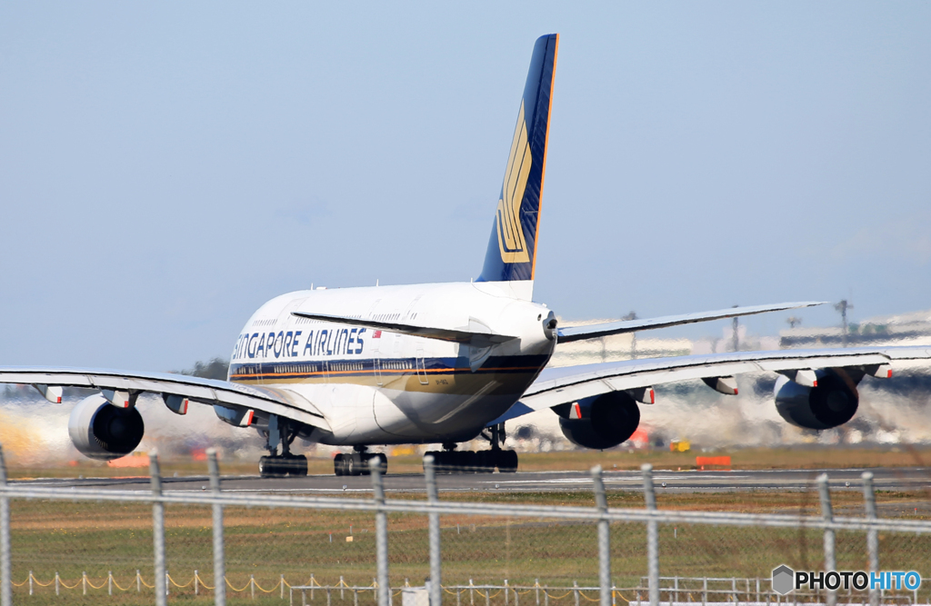 「あおぞら」Singapore A380-841 9V-SKQ 離陸