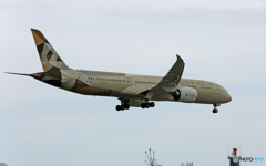 「空色」 ETIHAD 787-9 A6-BLB 着地前 
