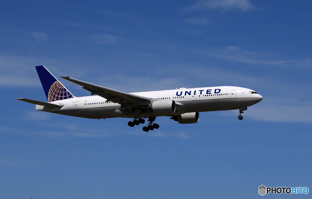 「群青」UNITED 777-222 N224UA 通過