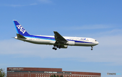 「青が大好き」 ANA 767-381 JA610A Landing