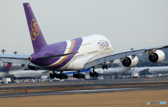 「青が好き」 Thai A380-841 HS-TUA 着陸