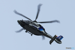 「報道へり」飛行中です