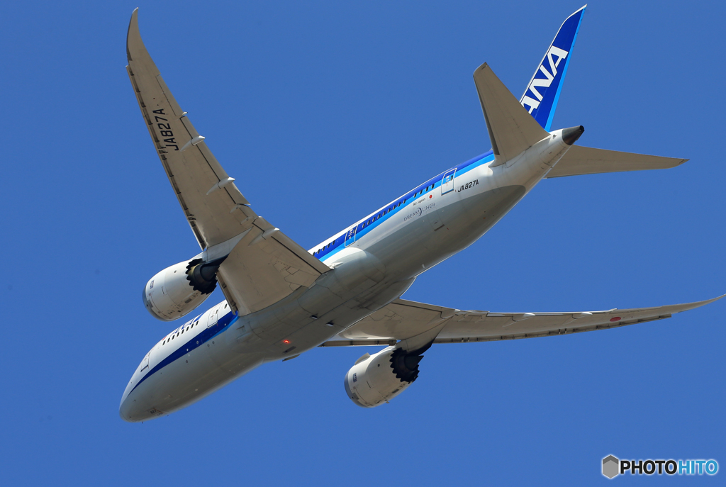 「良い天気」　ANA 787-8 JA827A Takeoff 