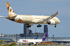 「青が大好き」☀ ETIHAD 787-9 到着です
