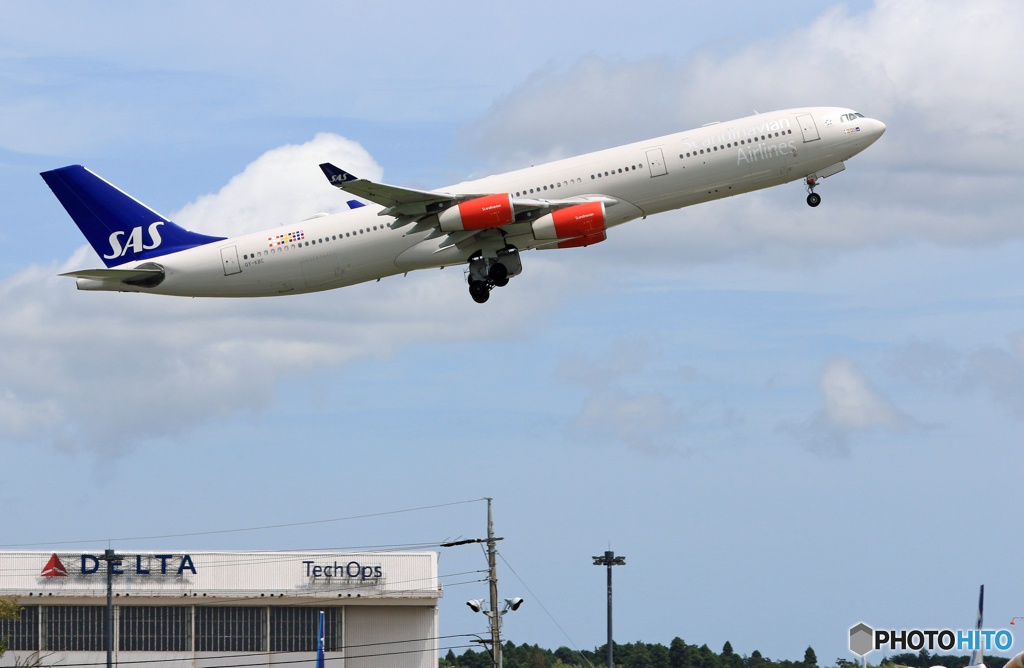 「すかい」 SAS A340-313 OY-KBC 飛び立ちです