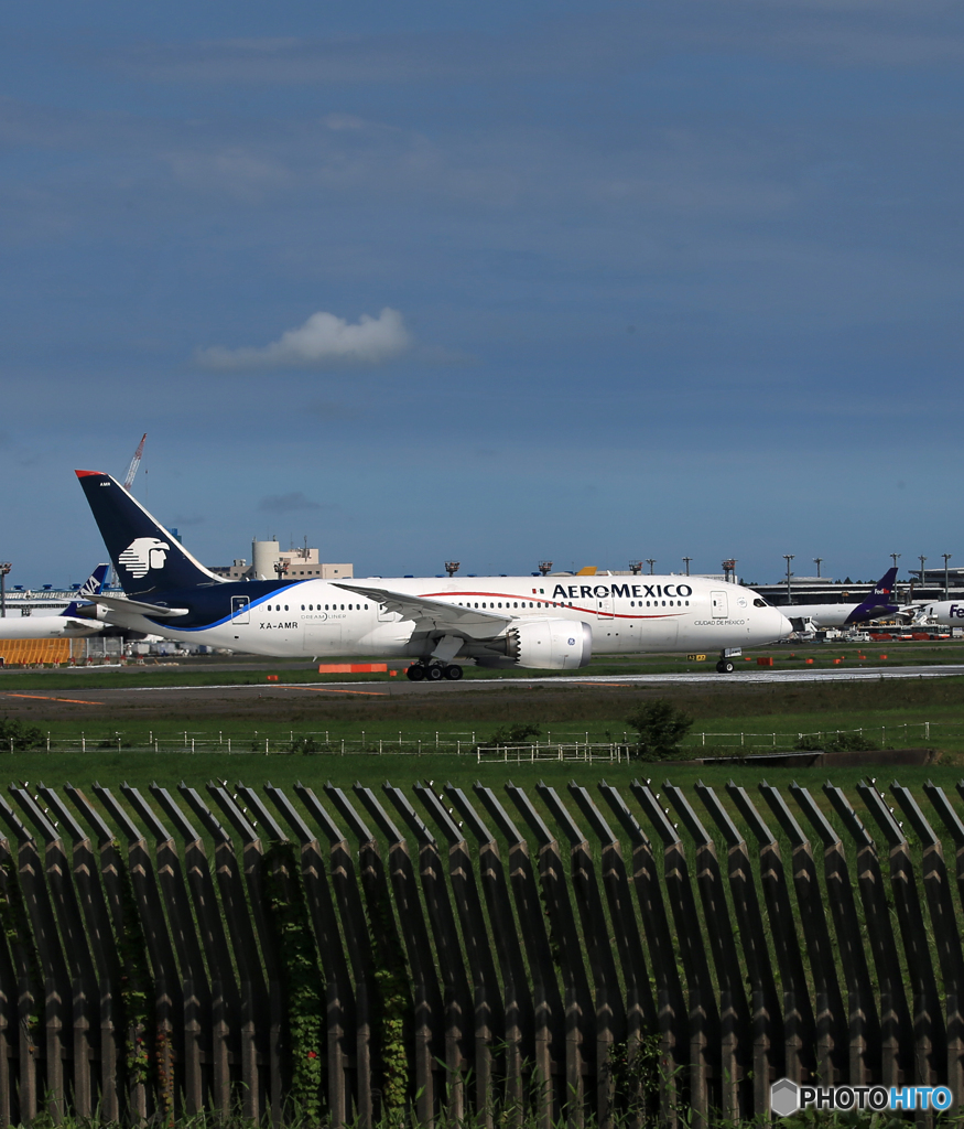 「群青色」AEROMXICO 787-8 XA-AMR 離陸