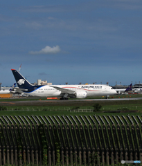 「群青色」AEROMXICO 787-8 XA-AMR 離陸