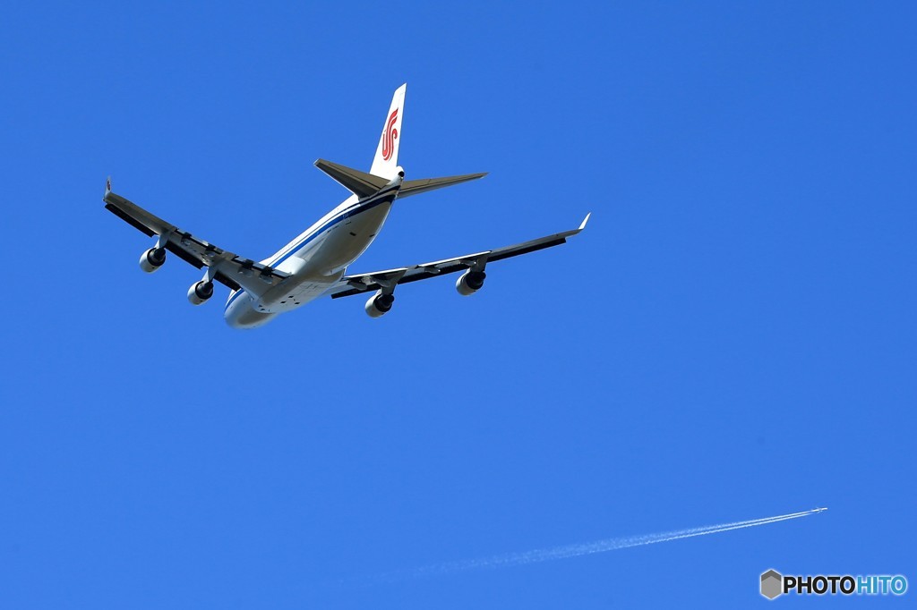 「あおぞら」 China 747 B-2476 クロス機 飛行