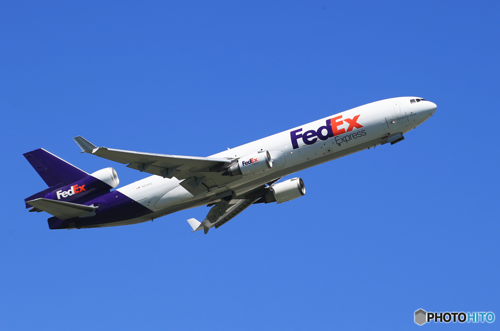 「群青色」FedEx MD-11 N613FE  Takeoff