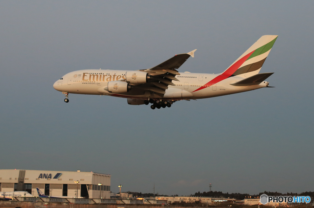 「すかい」 EMIRATES A380-861 空港・風景