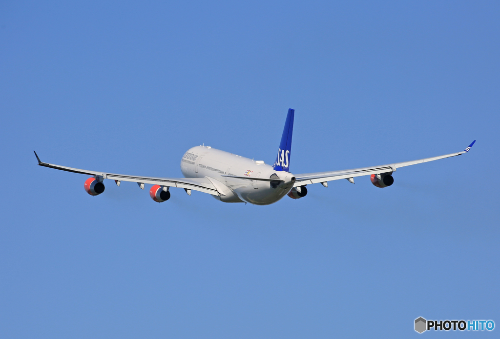  「青が好き」 スカンジナビア A340-313 OY-KBI Takeoff 