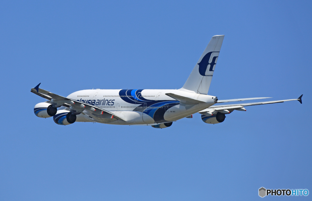 「そらー」 Malaysia A380-841 9M-MNF 離陸です