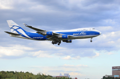 「真青の空」Air Bridge Cargo 747 VP-BIG 到着